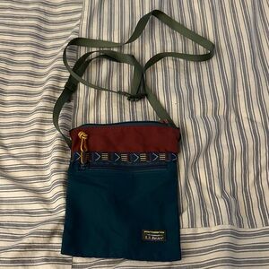 L.L. Bean Teal and Maroon Crossbody Bag